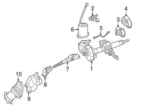 STEERING/STEERING COLUMN ASSEMBLY for 2015 Toyota Prius C #1