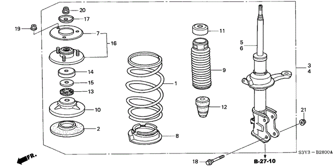 CHASSIS/FRONT SHOCK ABSORBER for 2002 Honda INSIGHT #1