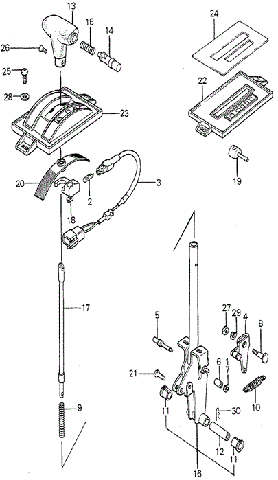 CHASSIS/SELECT LEVER for 1980 Honda ACCORD HATCHBACK #1