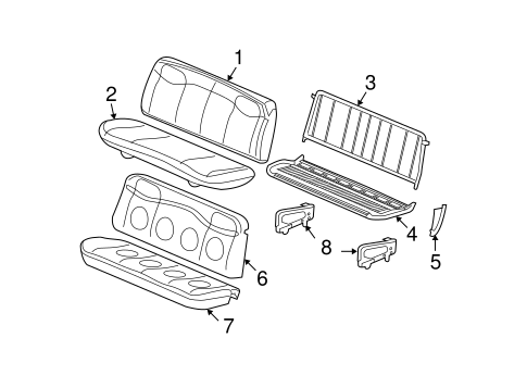 Savana 3500 REAR SEAT COMPONENTS 2