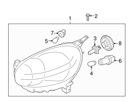 Electrical/Headlamp Components for 2014 Nissan Versa #1