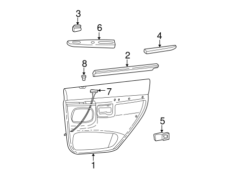 Body/Interior Trim - Rear Door for 2000 Ford Explorer #1