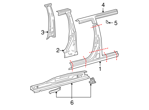 BODY/CENTER PILLAR & ROCKER for 2007 Toyota Sienna #1