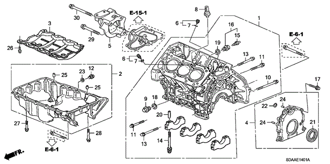 Engine/Cylinder Block - Oil Pan (V6) for 2007 Honda ACCORD SEDAN #1