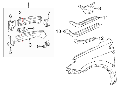 BODY/STRUCTURAL COMPONENTS & RAILS for 2015 Toyota RAV4 #3