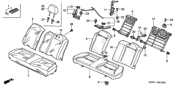 INTERIOR / BUMPER/REAR SEAT for 2004 Honda CIVIC COUPE #1