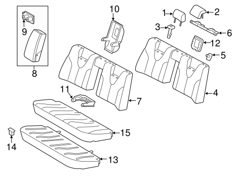 BODY/REAR SEAT COMPONENTS for 2008 Toyota Camry #3