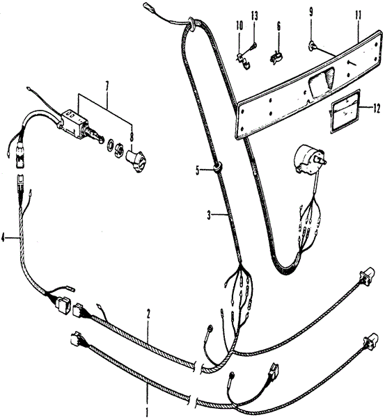 BODY / AIR CONDITIONING/REAR WIPER WIRING HARNESS for 1973 Honda CIVIC 1200 COUPE #1