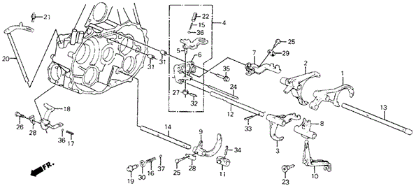 TRANSMISSION - MANUAL/MT SHIFT FORK - SELECTOR FORK 4WD for 1990 Honda CIVIC 5-DOOR #1