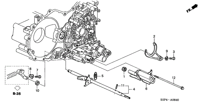 TRANSMISSION - AUTOMATIC/AT SHIFT FORK - CONTROL SHAFT for 2004 Honda CIVIC COUPE #1