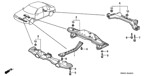 Body/Air Conditioning/Cross Beam for 1991 Honda ACCORD SEDAN #1