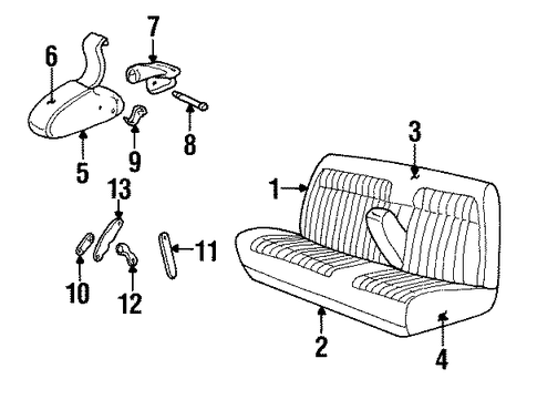 C2500 Pickup FRONT SEAT COMPONENTS