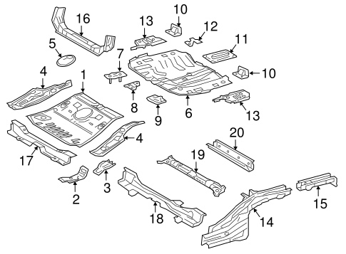 BODY/REAR FLOOR & RAILS for 2016 Toyota Prius #1