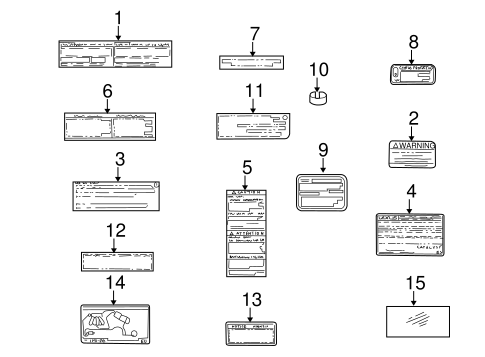 Labels for 2005 Toyota Highlander #0
