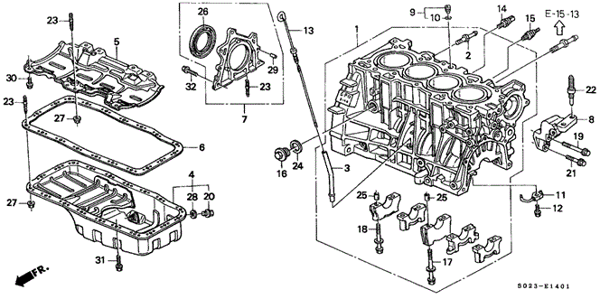 Engine/Cylinder Block - Oil Pan (DOHC) for 2000 Honda CIVIC COUPE #1