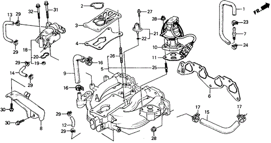 ENGINE/INTAKE MANIFOLD (1) 2WD for 1991 Honda CIVIC 5-DOOR #1