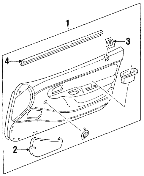 Interior Trim - Front Door for 1997 Ford Aspire #0