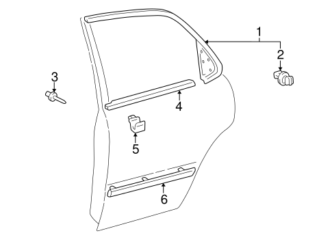 BODY/EXTERIOR TRIM - REAR DOOR for 1998 Toyota Camry #1