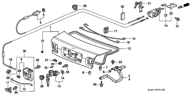 BODY / AIR CONDITIONING/TRUNK LID for 1999 Honda CIVIC SEDAN #1