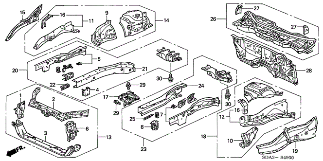 BODY / AIR CONDITIONING/FRONT BULKHEAD for 2003 Honda ACCORD SEDAN #1