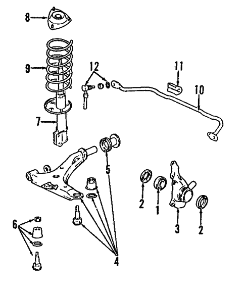 Front Suspension for 1993 Hyundai Sonata #0