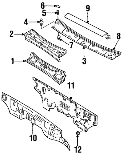 Cowl Grille Finisher - Honda (8-97125-818-0) Cowl Grille Finisher - Honda (8-97125-818-0)