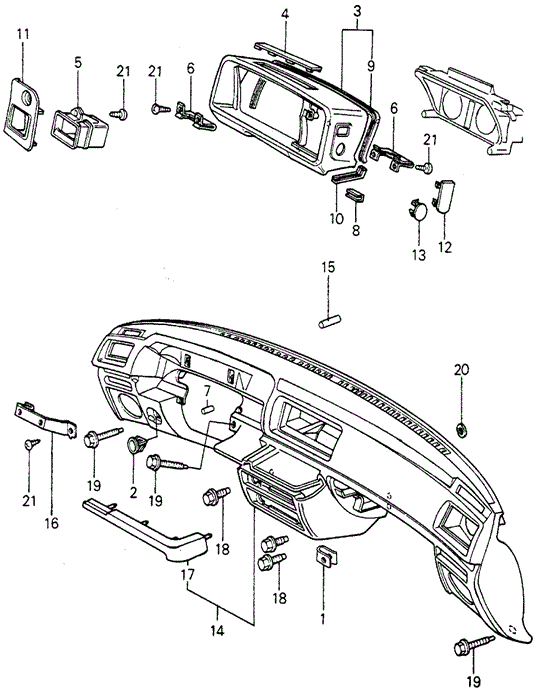 INTERIOR / BUMPER/INSTRUMENT PANEL (1) for 1981 Honda CIVIC HATCHBACK #1