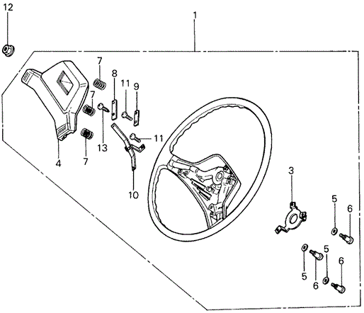 CHASSIS/STEERING WHEEL (3) for 1982 Honda CIVIC 5-DOOR #1