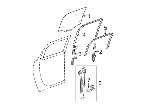 Acadia GLASS - REAR DOOR