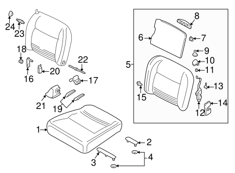 911 REAR SEAT COMPONENTS
