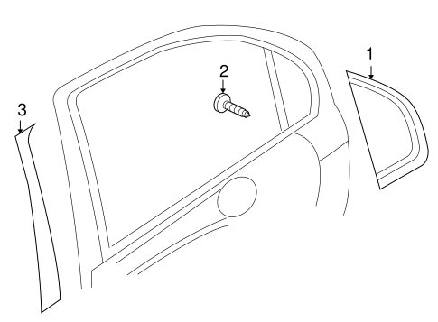 Exterior Trim - Rear Door for 2010 Chevrolet Aveo #0