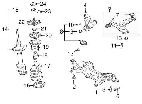 FRONT SUSPENSION/SUSPENSION COMPONENTS for 2008 Toyota Prius #1