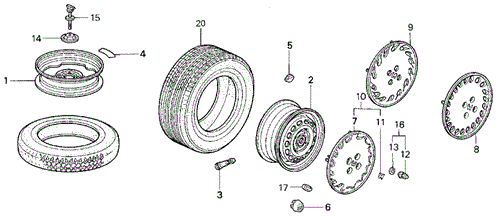 CHASSIS/WHEELS for 1993 Honda CIVIC SEDAN #1