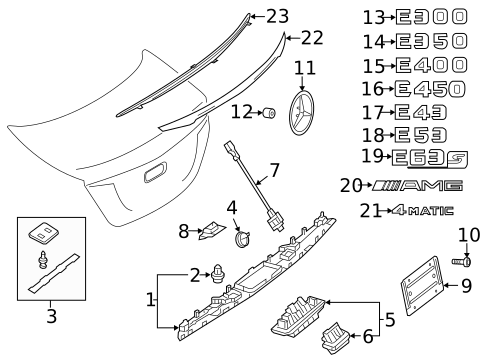 Exterior Trim - Trunk for 2020 Mercedes-Benz E 350 #0