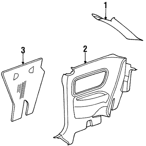 Interior Trim - Quarter Panels for 1995 Saturn SC1 #0