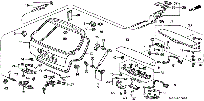 BODY / AIR CONDITIONING/TAILGATE (1) for 1996 Honda CIVIC HATCHBACK #1
