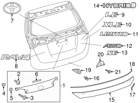 BODY/EXTERIOR TRIM - LIFT GATE for 2016 Toyota RAV4 #1