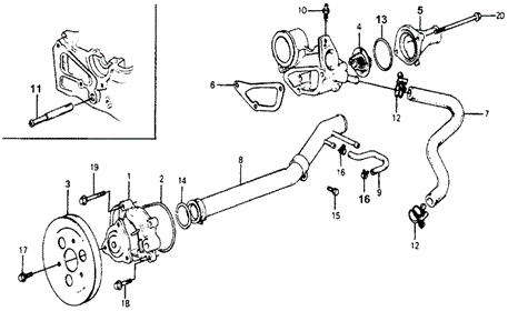 Engine/Water Pump - Thermostat ('78) for 1978 Honda ACCORD HATCHBACK #1