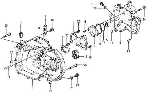 TRANSMISSION - HONDAMATIC/AT TRANSMISSION HOUSING for 1978 Honda ACCORD HATCHBACK #1