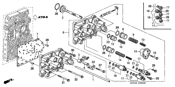 TRANSMISSION - AUTOMATIC/AT SERVO BODY (L4) for 2006 Honda ACCORD COUPE #1