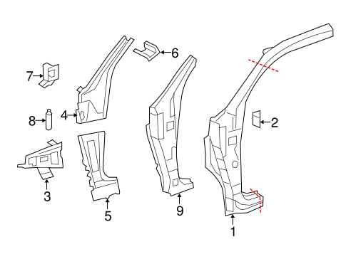 BODY/HINGE PILLAR for 2014 Toyota Tundra #1