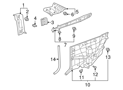 BODY/INTERIOR TRIM - QUARTER PANELS for 2005 Toyota Solara #1