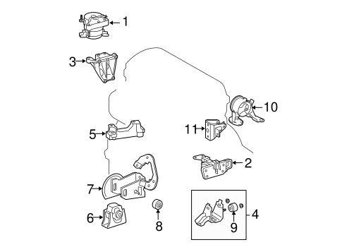 ENGINE/ENGINE & TRANS MOUNTING for 2010 Toyota RAV4 #1