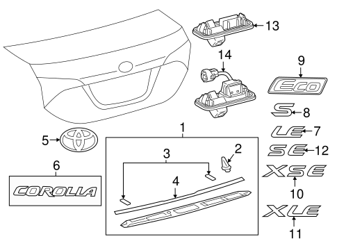 BODY/EXTERIOR TRIM - TRUNK for 2015 Toyota Corolla #1