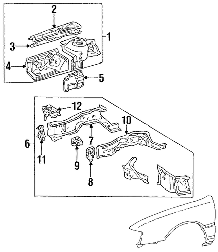 BODY/STRUCTURAL COMPONENTS & RAILS for 1999 Toyota Avalon #1