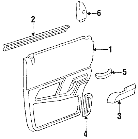Interior Trim - Rear Door for 1994 Mercury Topaz #0