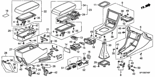 Console for 1993 Acura Legend #1
