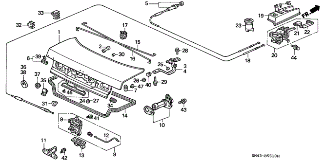 BODY / AIR CONDITIONING/TRUNK LID for 1993 Honda ACCORD SEDAN #1