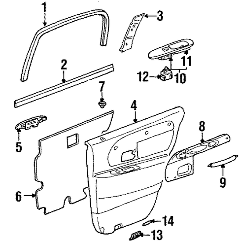 Town Car INTERIOR TRIM - REAR DOOR 2