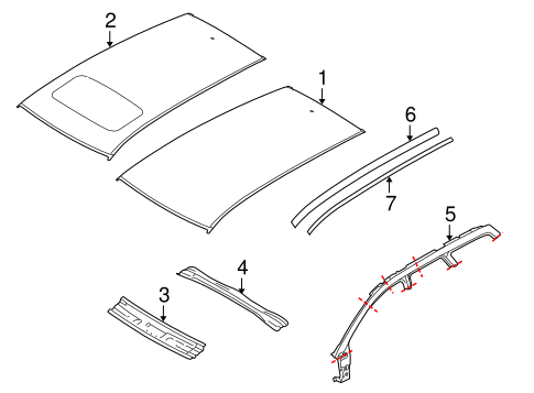 V50 EXTERIOR TRIM - ROOF